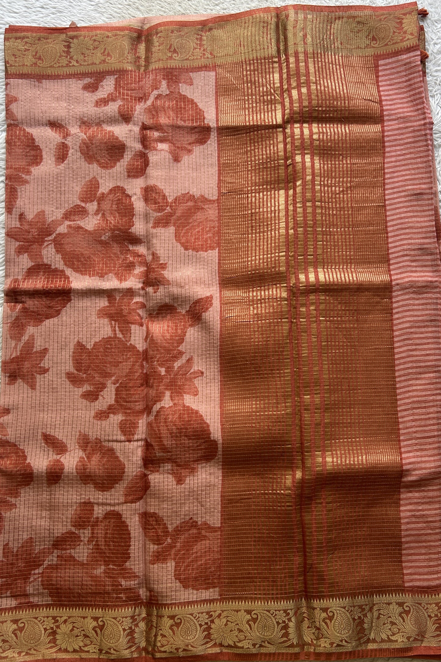 Dola Crepe Saree Candy Colored Elegantly Paired with a Zari Border. - Sampradaya Designer Studio