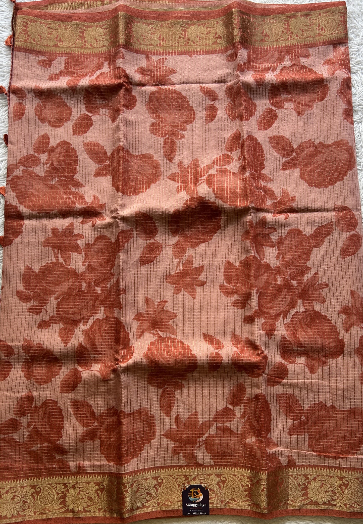 Dola Crepe Saree Candy Colored Elegantly Paired with a Zari Border. - Sampradaya Designer Studio