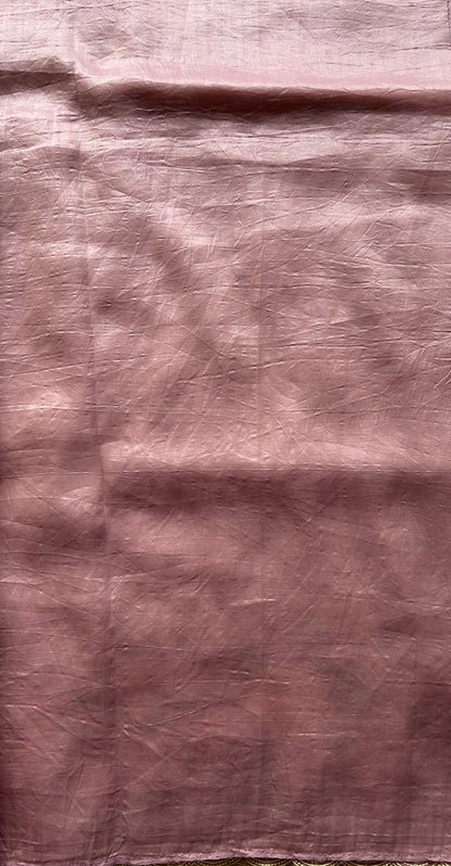 Inox Silk Saree Light Lilac Colored Elegantly Paired with a Embroidered Scallop Border. - Sampradaya Designer Studio