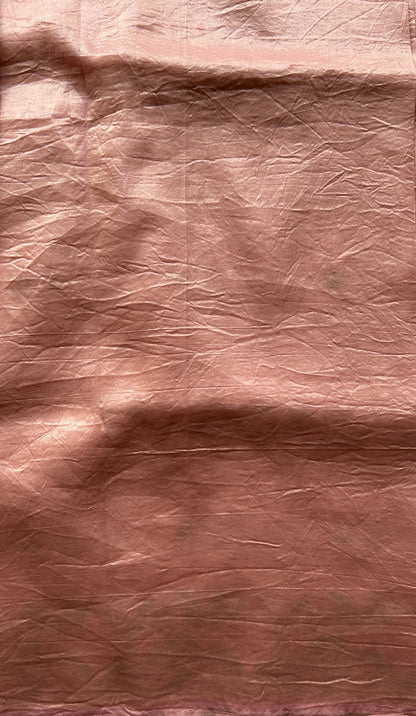 Inox Silk Saree Pale Pink Colored Elegantly Paired with a Embroidered Border. - Sampradaya Designer Studio