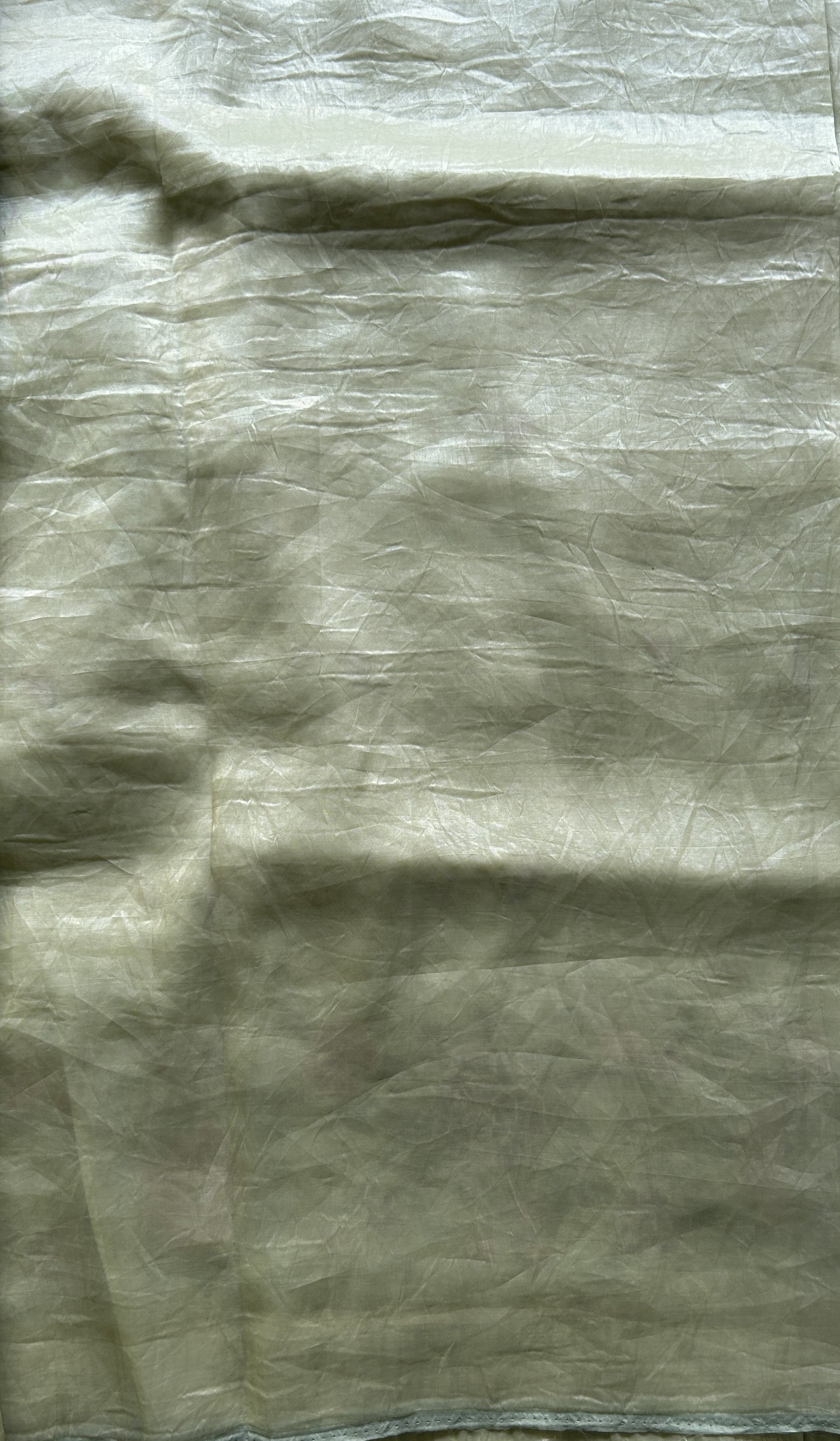 Inox Silk Saree Very Light Green Colored Elegantly Paired with a Embroidered Border. - Sampradaya Designer Studio