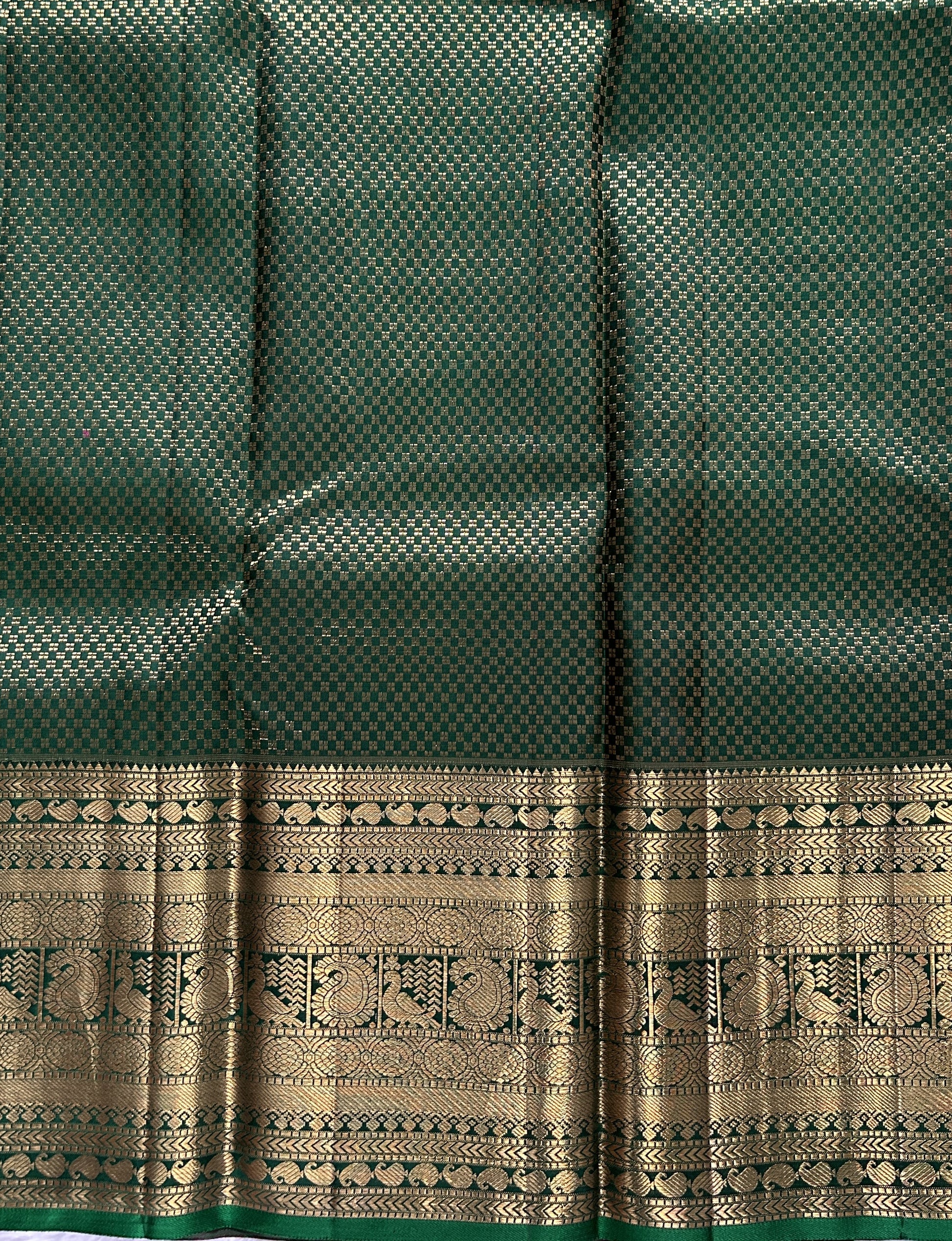 Kanjivaram Festive Silk Saree Pink colored Saree complemented with a Gold Kanchi border. - Sampradaya Designer Studio