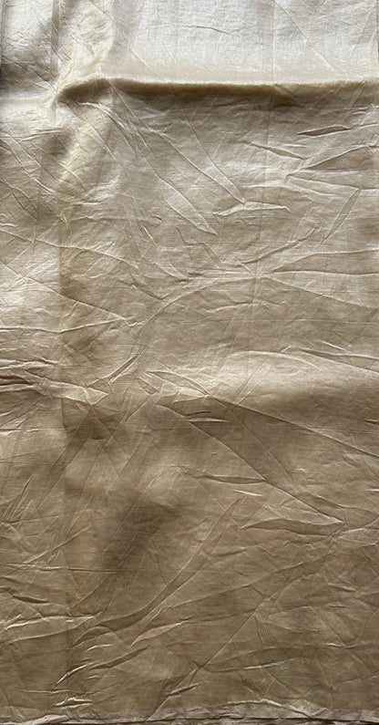 Inox Silk Saree Beige Colored Elegantly Paired with a Embroidered Border. - Sampradaya Designer Studio