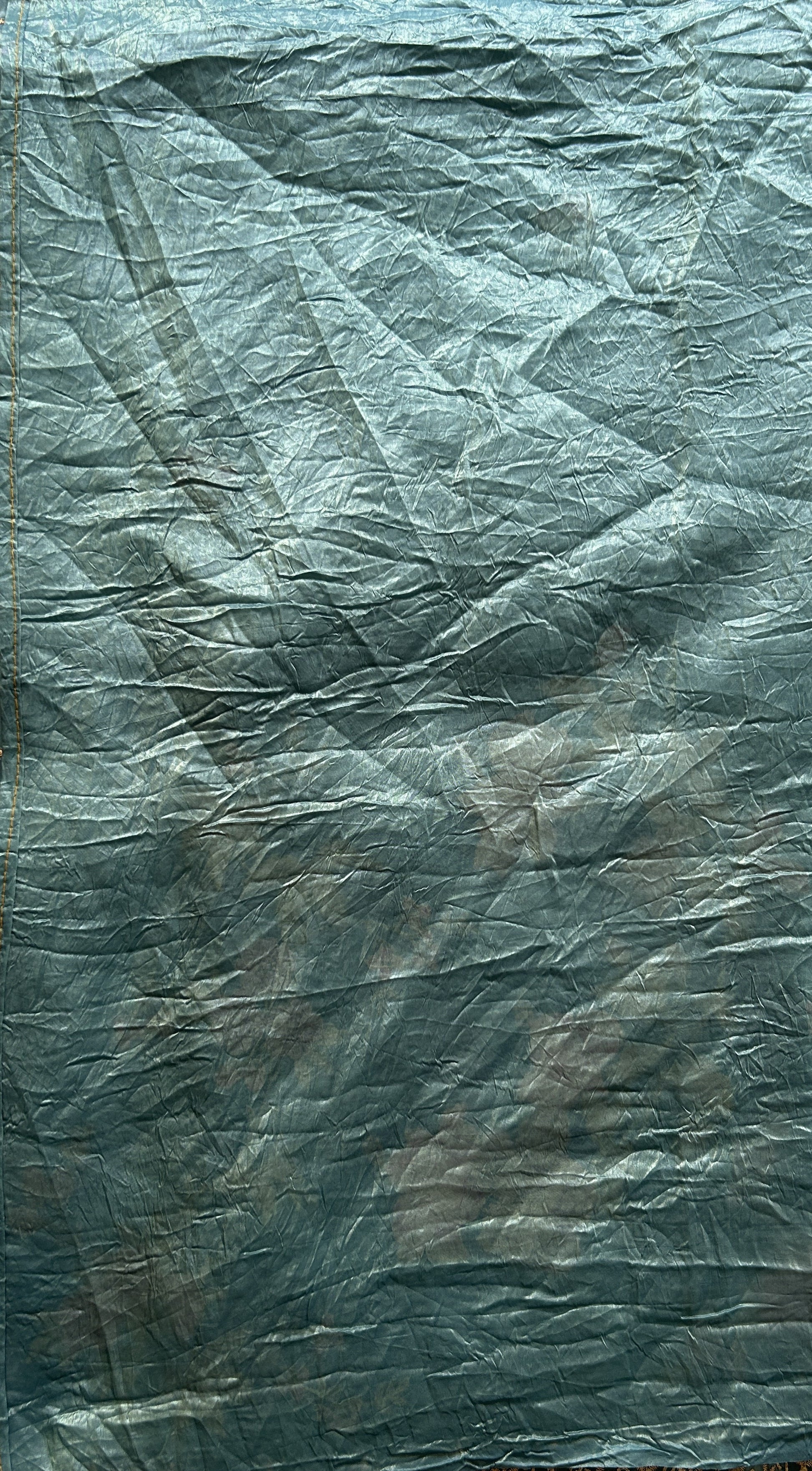 Inox Silk Saree Ink Blue Colored Complemented with a Embroidered Scallop Border. - Sampradaya Designer Studio