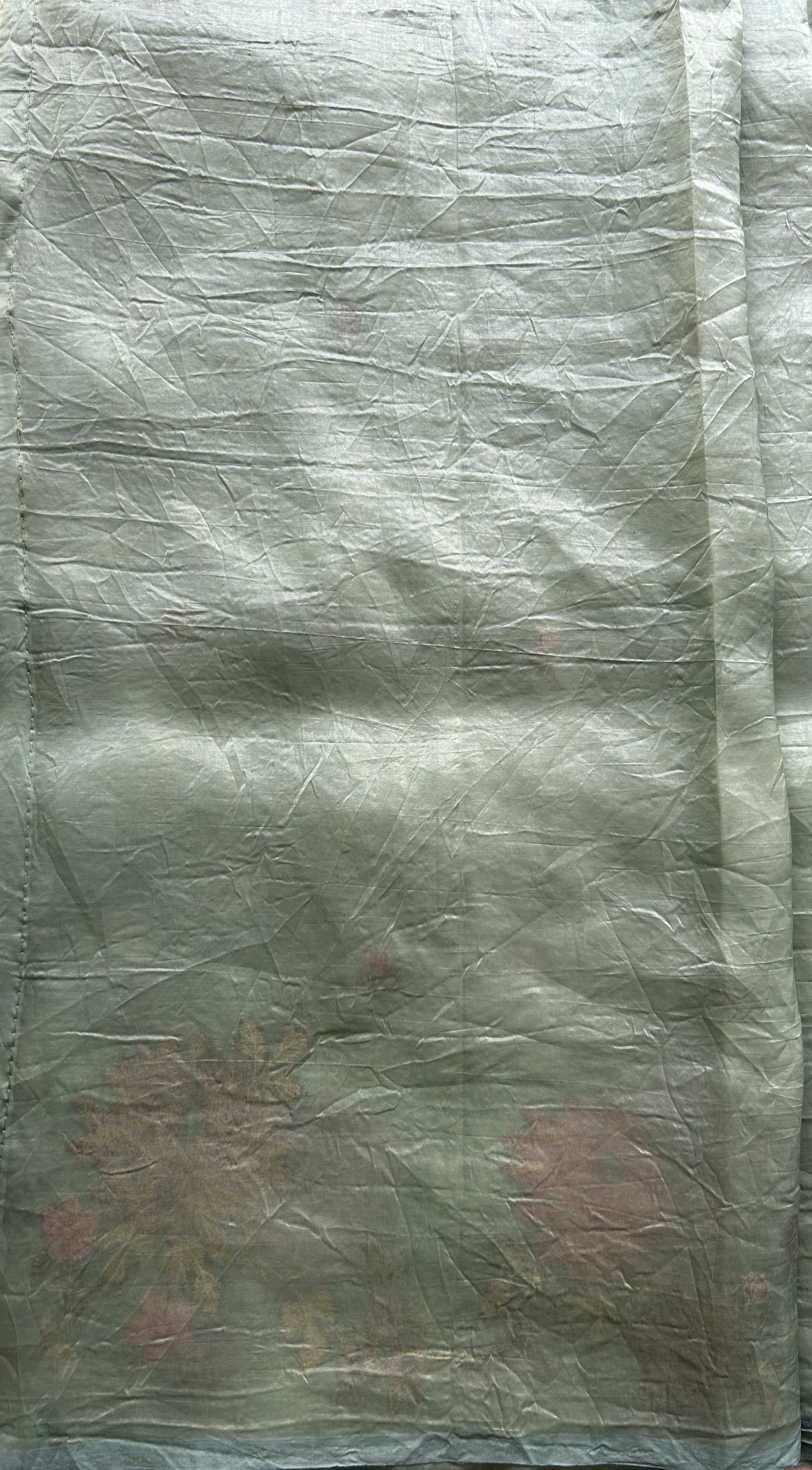 Inox Silk Saree Light Green Colored Complemented with a Embroidered Border. - Sampradaya Designer Studio