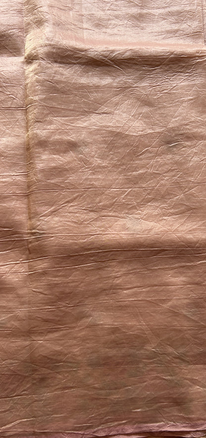 Inox Silk Saree Light Onion Pink Colored Complemented with a Embroidered Border. - Sampradaya Designer Studio