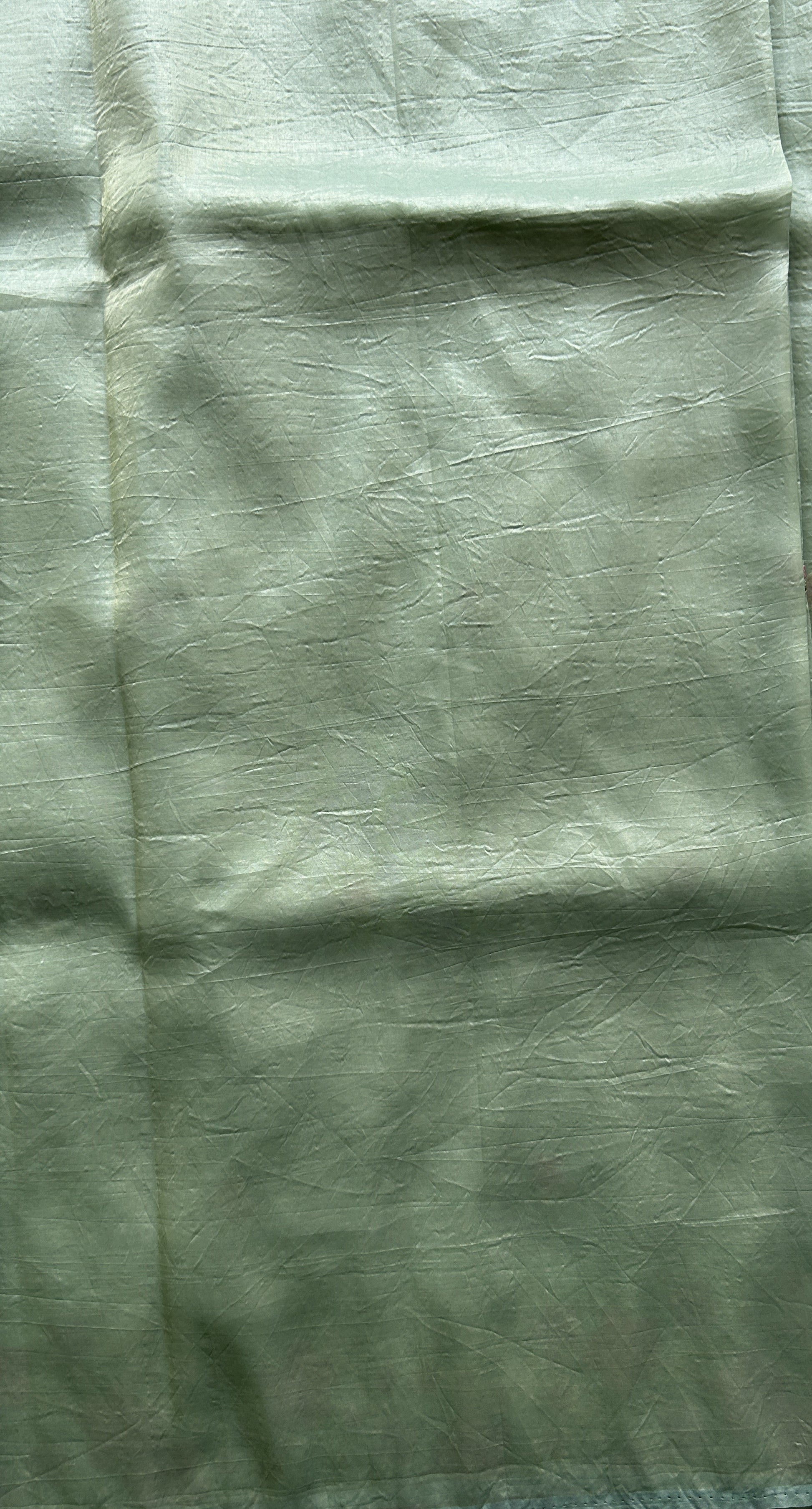 Inox Silk Saree Sea Blue Colored Complemented with a Embroidered Border. - Sampradaya Designer Studio