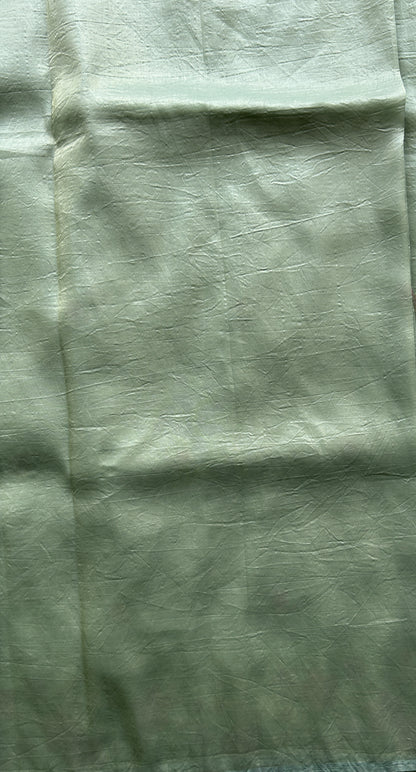 Inox Silk Saree Sea Blue Colored Complemented with a Embroidered Border. - Sampradaya Designer Studio