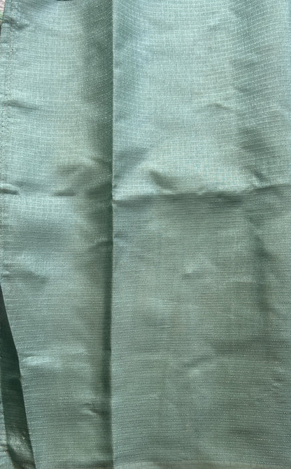Semi Tussar Saree Sea Blue Colored Elegantly Paired with a Borderless. - Sampradaya Designer Studio
