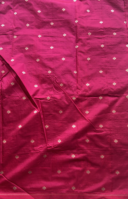 Semi Raw Silk Saree Teal Blue Colored Elegantly Paired with a Zari Border. - Sampradaya Designer Studio