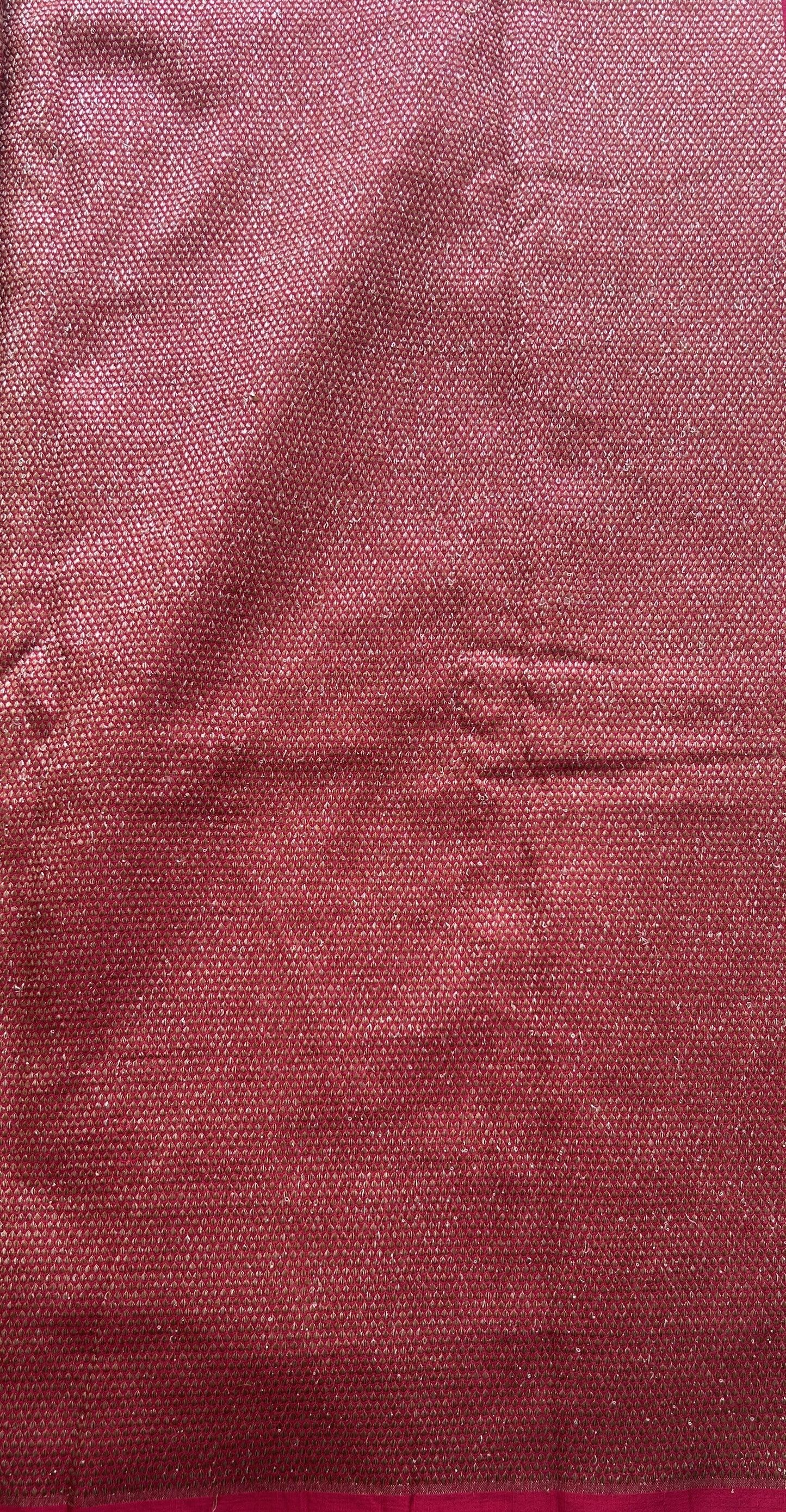 Semi Raw Silk Allover Saree Hot Pink Colored Elegantly Paired with a Zari Border. - Sampradaya Designer Studio