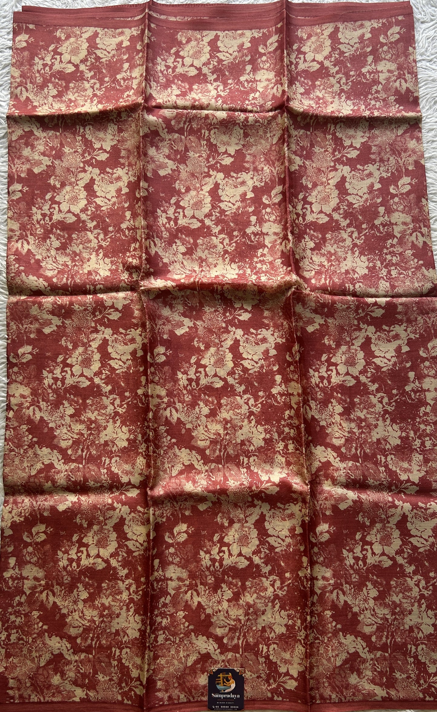 Pure Tussar Silk Saree Onion Pink Color Complemented with a Borderless. - Sampradaya Designer Studio