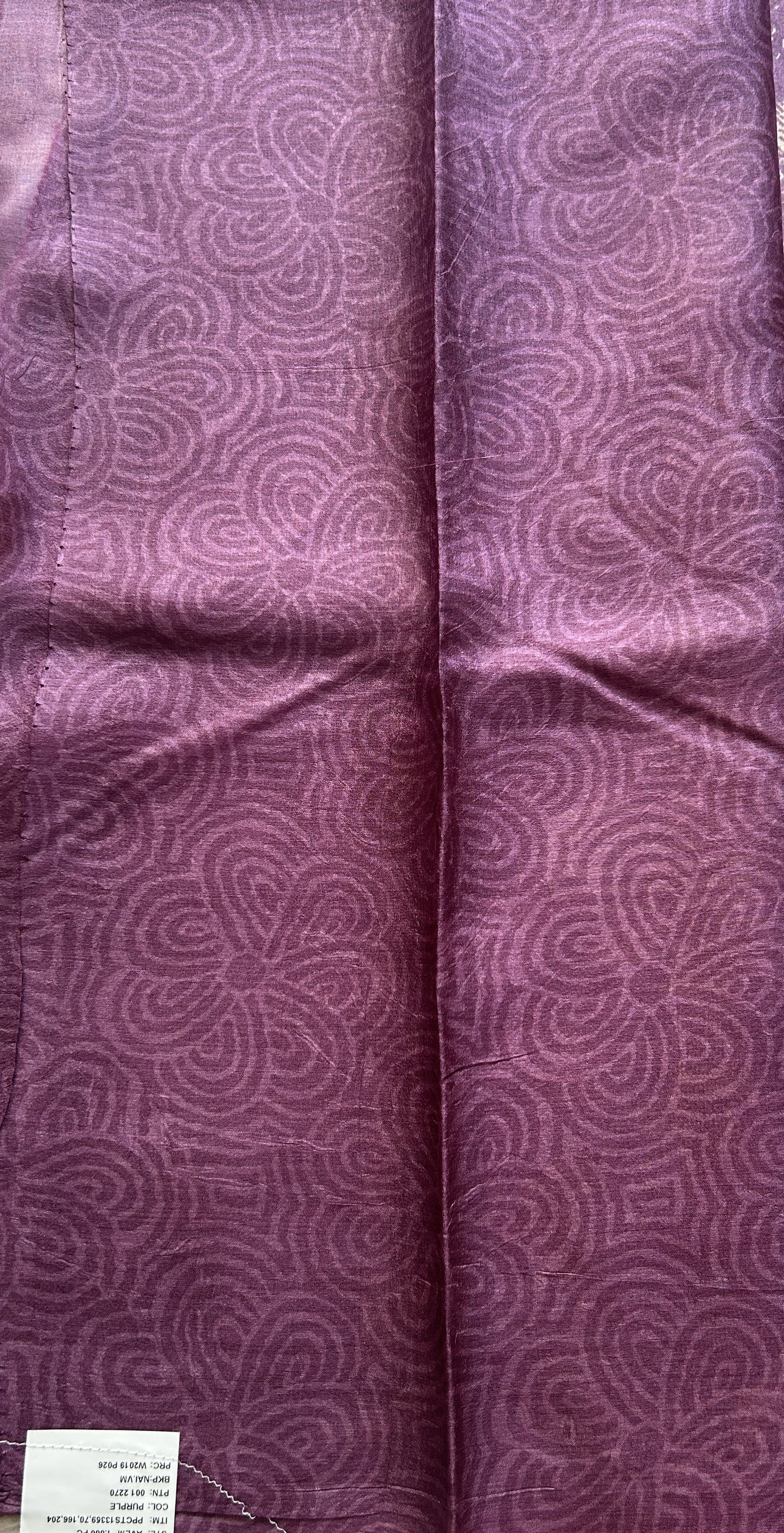 Pure Tussar Silk Saree Purple Color Complemented with a Borderless. - Sampradaya Designer Studio