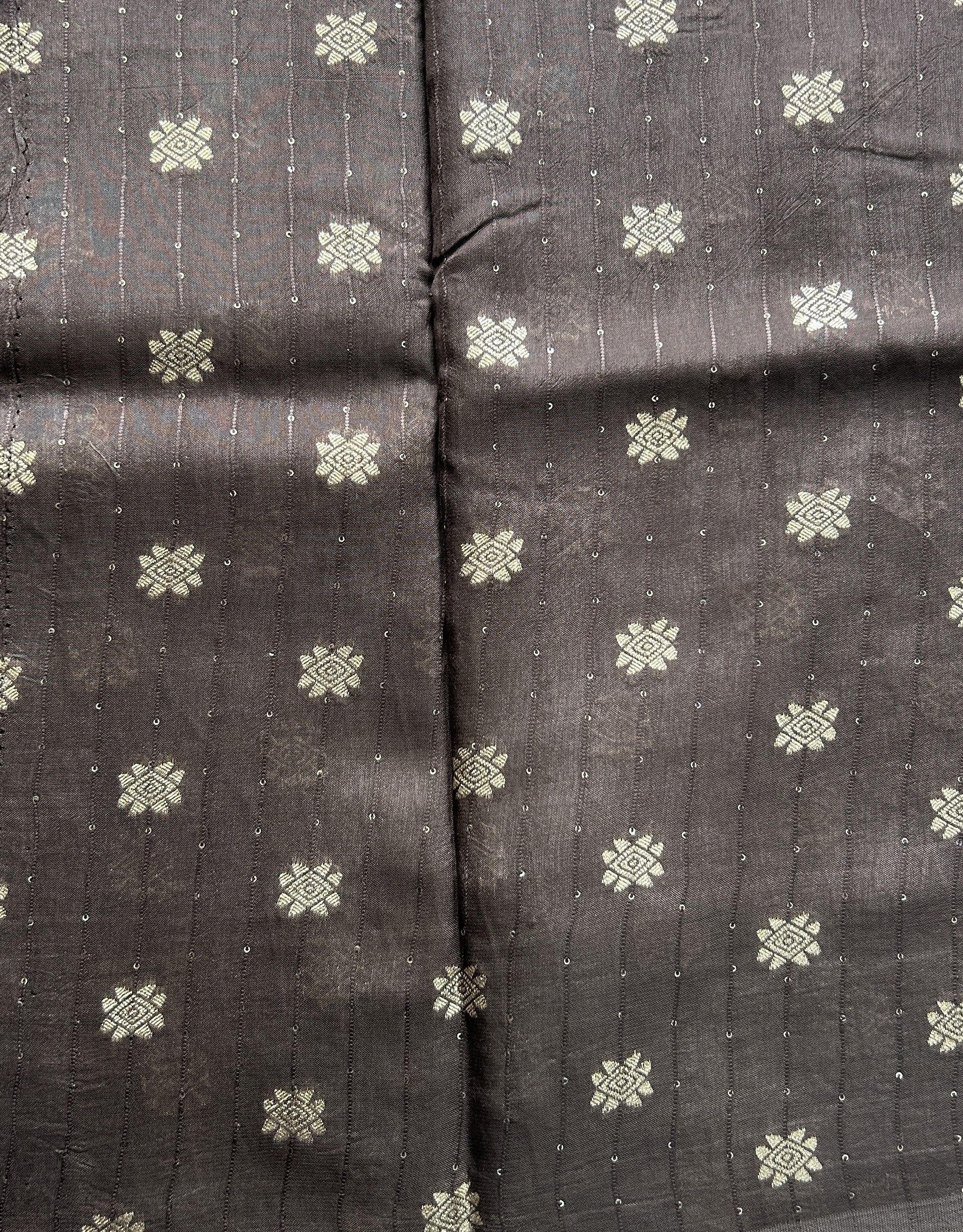 Satin Silk Saree Rust Colored Complemented with a Zari Border. - Sampradaya Designer Studio