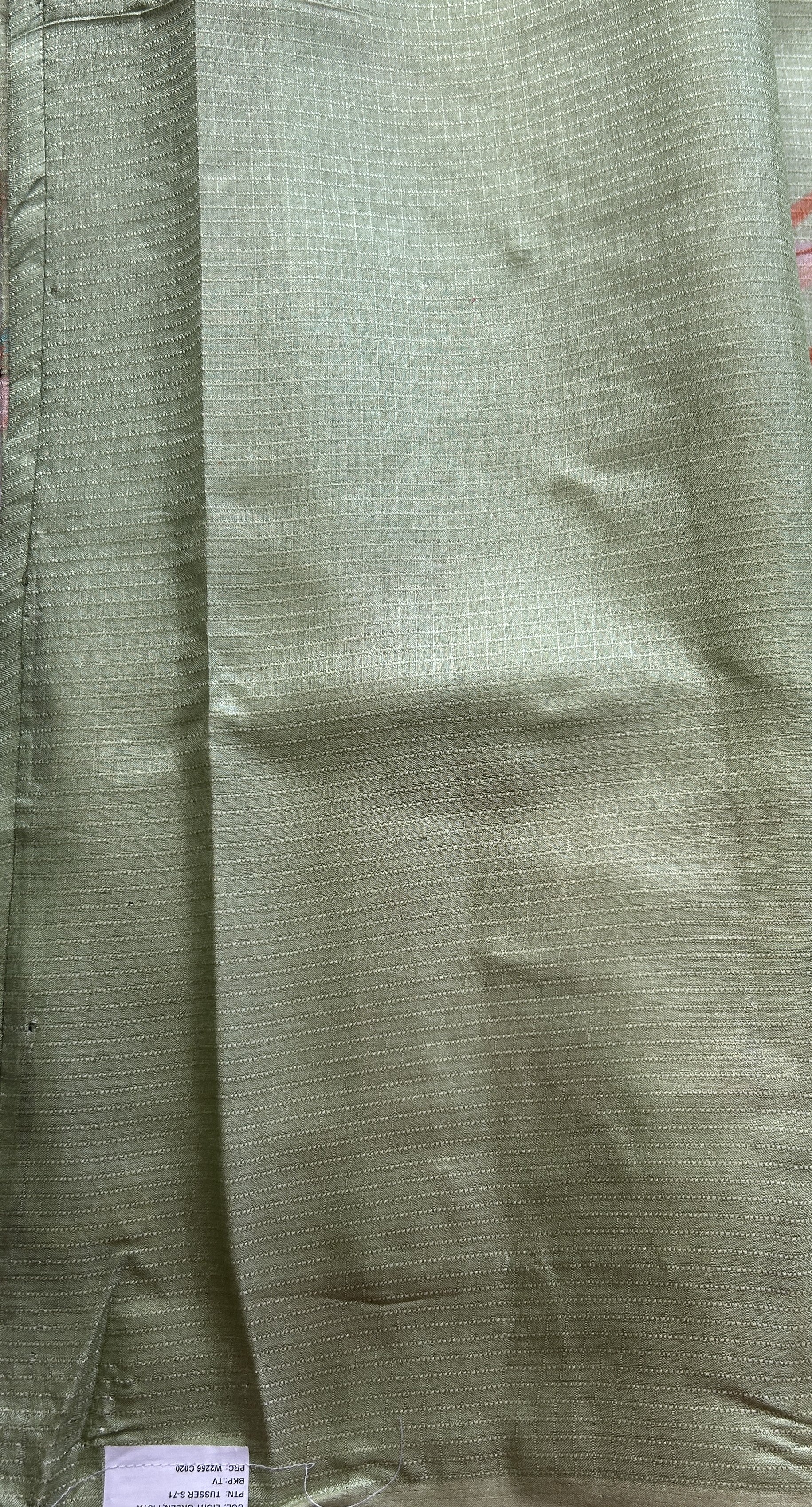 Semi Tussar Saree Mint Green Colored Elegantly Paired with a Borderless. - Sampradaya Designer Studio