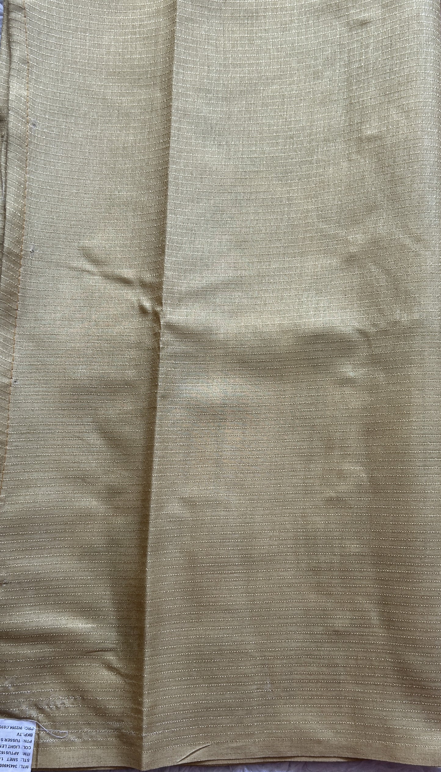 Semi Tussar Saree Light Lemon Colored Elegantly Paired with a Borderless. - Sampradaya Designer Studio