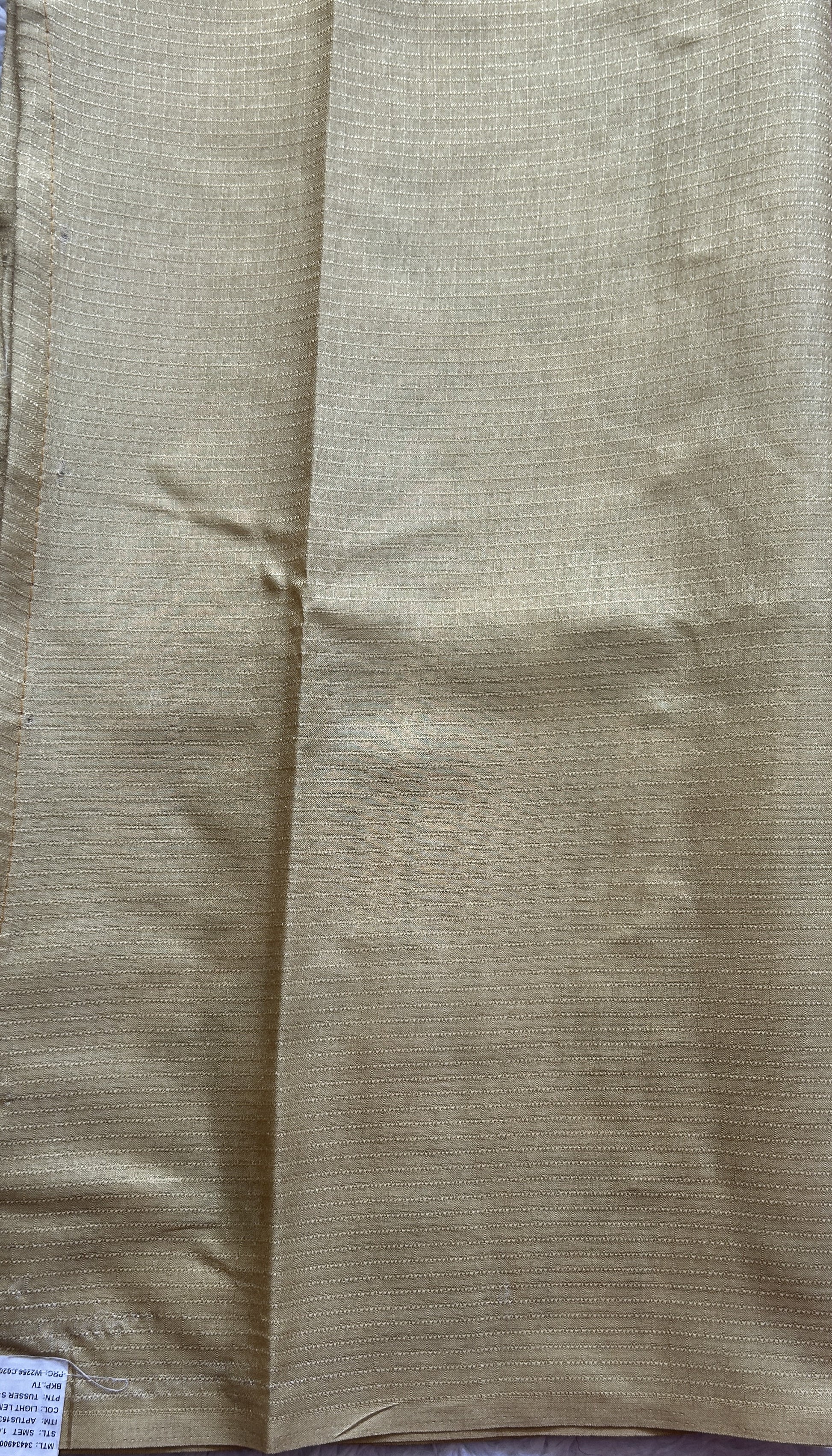 Semi Tussar Saree Light Lemon Colored Elegantly Paired with a Borderless. - Sampradaya Designer Studio
