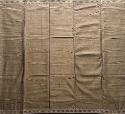 Narayanpet Cotton Saree Stone Colored Complemented with a Thread Border.