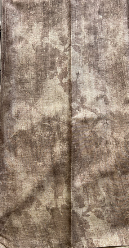 Semi Tussar Saree Chocolate Colored Elegantly Paired with a Borderless. - Sampradaya Designer Studio