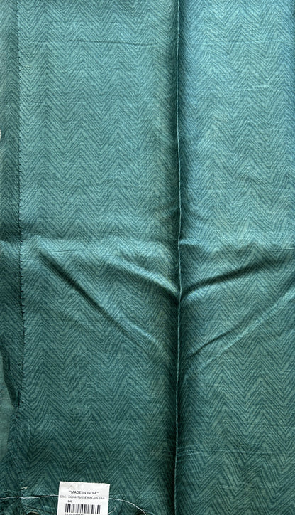 Pure Tussar Silk Saree Rama Green Color Complemented with a Borderless. - Sampradaya Designer Studio