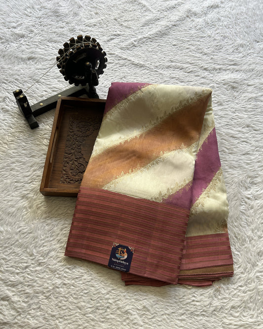 Semi Georgette Leheriya Saree Onion Pink Colored Complemented with a Zari Border. - Sampradaya Designer Studio
