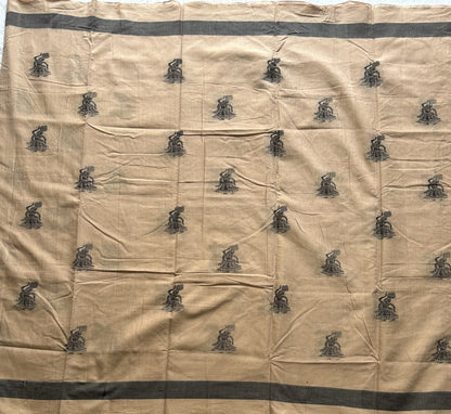 Narayanpet Cotton Saree Linen Colored Complemented with a Thread Border.