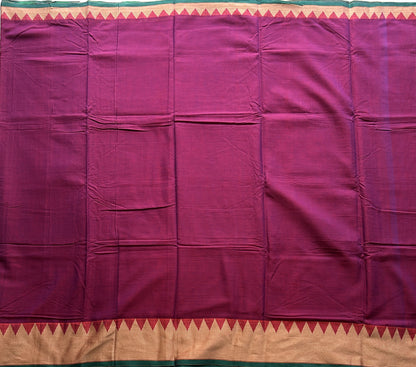 Narayanpet Cotton Saree Light Plum Colored  Complemented with a Thread Border.