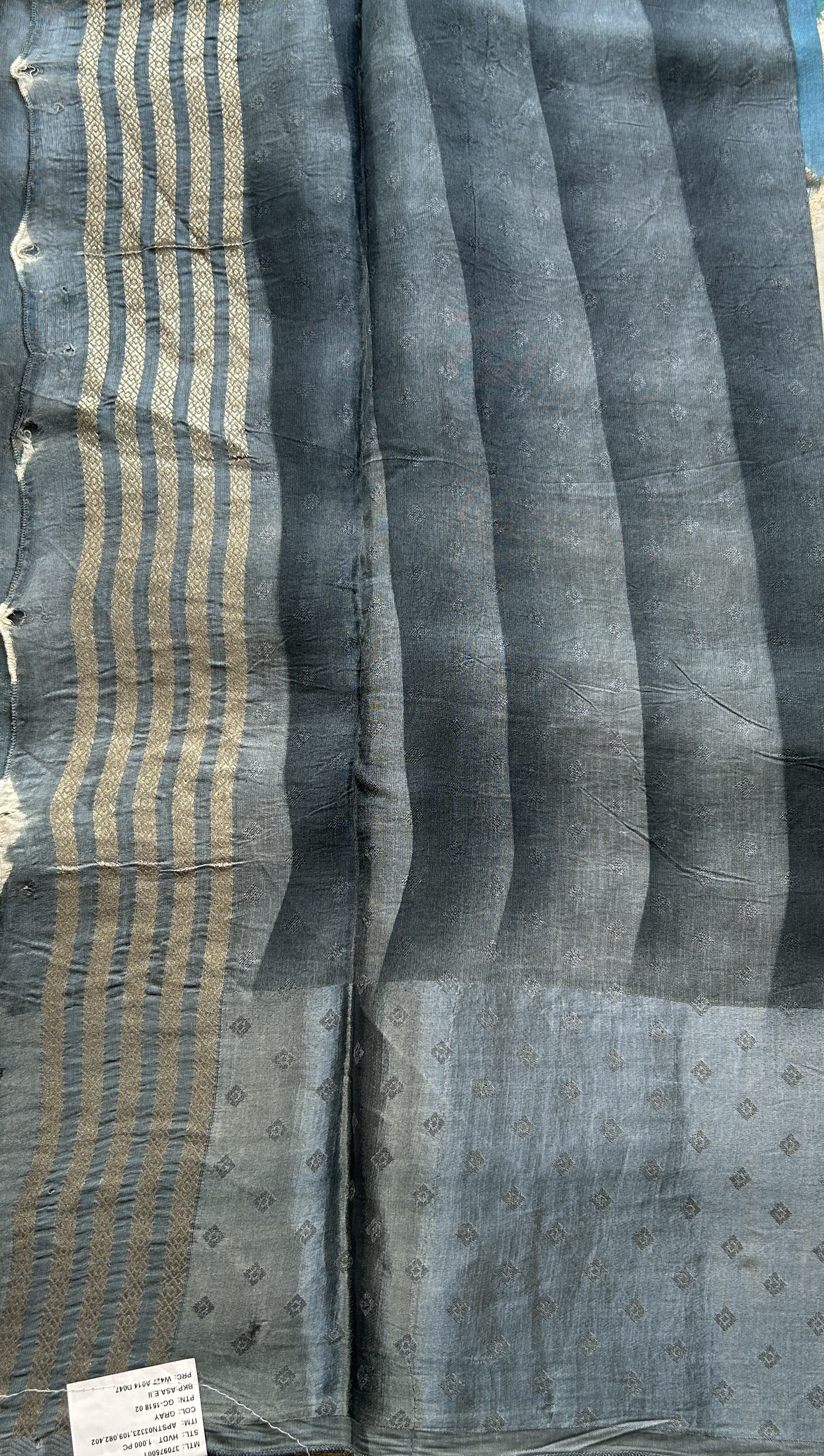 Semi Georgette Leheriya Saree Teal Blue Colored Complemented with a Zari Border. - Sampradaya Designer Studio