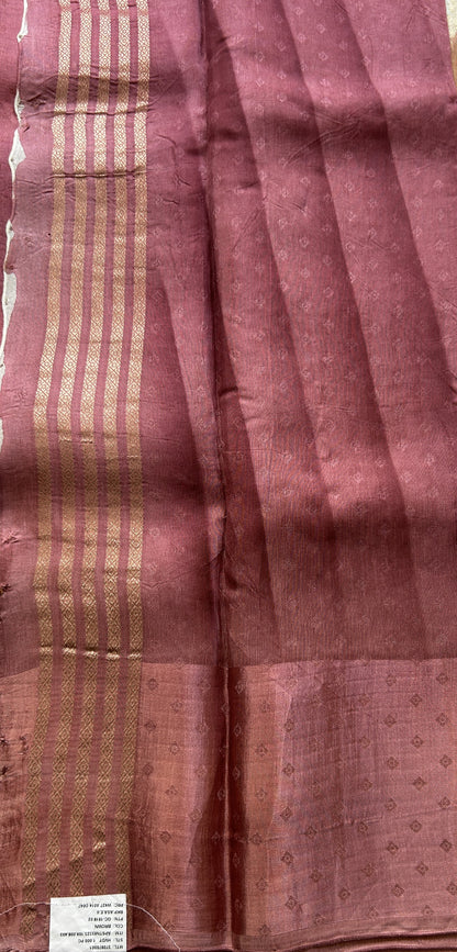 Semi Georgette Leheriya Saree Onion Pink Colored Complemented with a Zari Border. - Sampradaya Designer Studio
