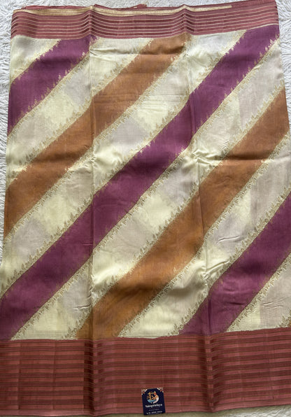 Semi Georgette Leheriya Saree Onion Pink Colored Complemented with a Zari Border. - Sampradaya Designer Studio