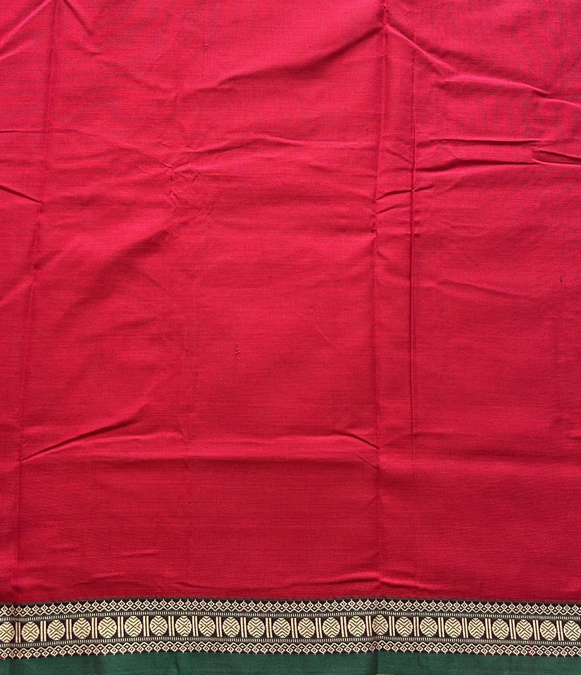 Narayanpet Cotton Saree Ruby Pink Colored Complemented with a Thread Border. - Sampradaya Designer Studio
