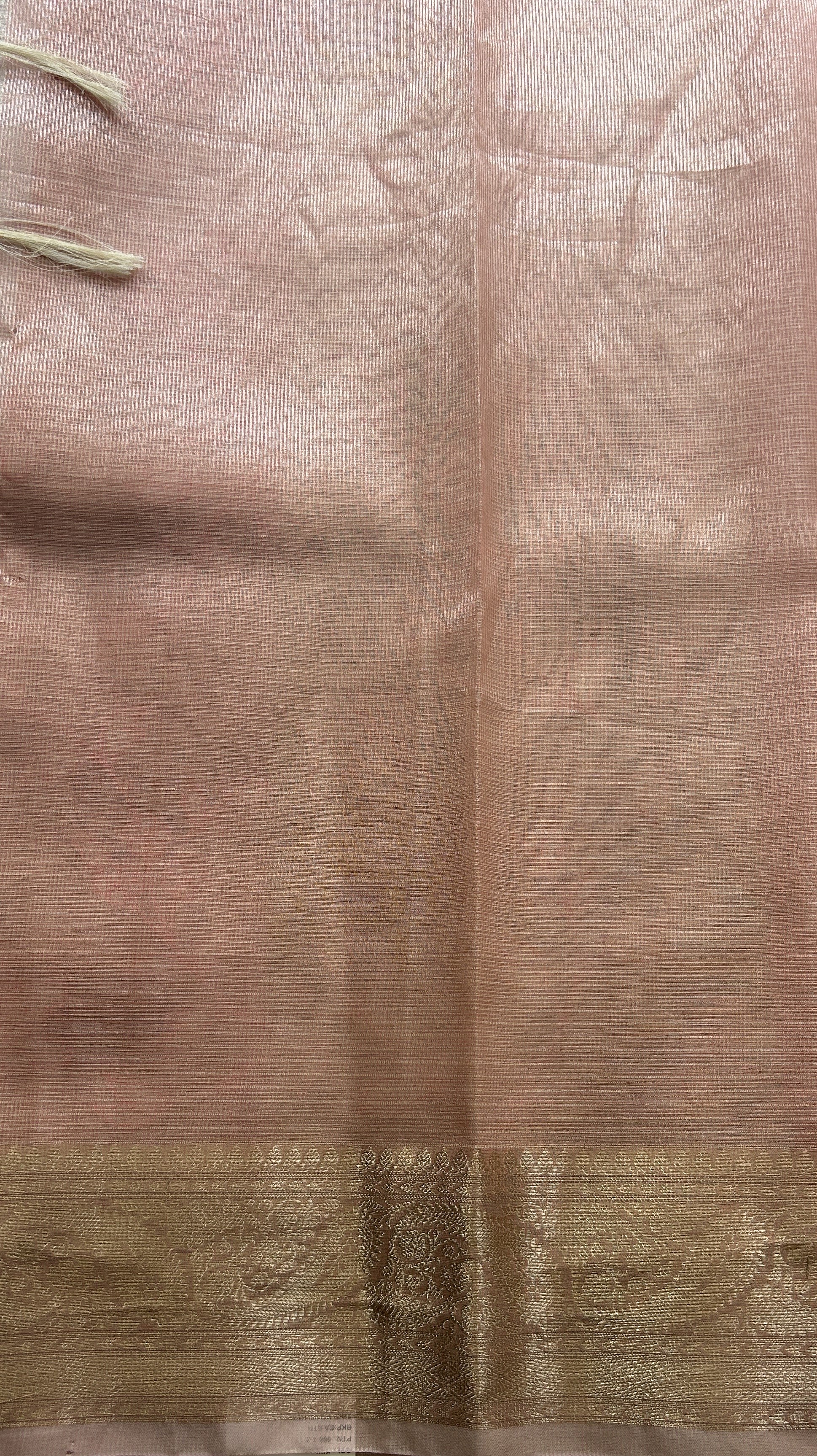 Silk kota Saree Peachy Pink colored Elegantly Paired with a Zari Border. - Sampradaya Designer Studio