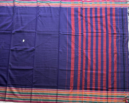Narayanpet Cotton Saree Denim Colored  Complemented with a Thread Border.