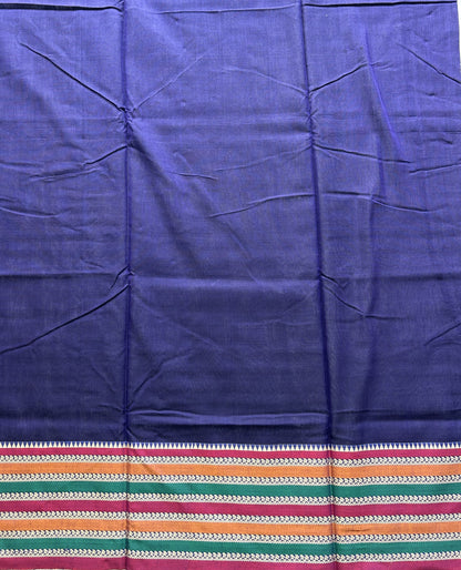 Narayanpet Cotton Saree Denim Colored  Complemented with a Thread Border.
