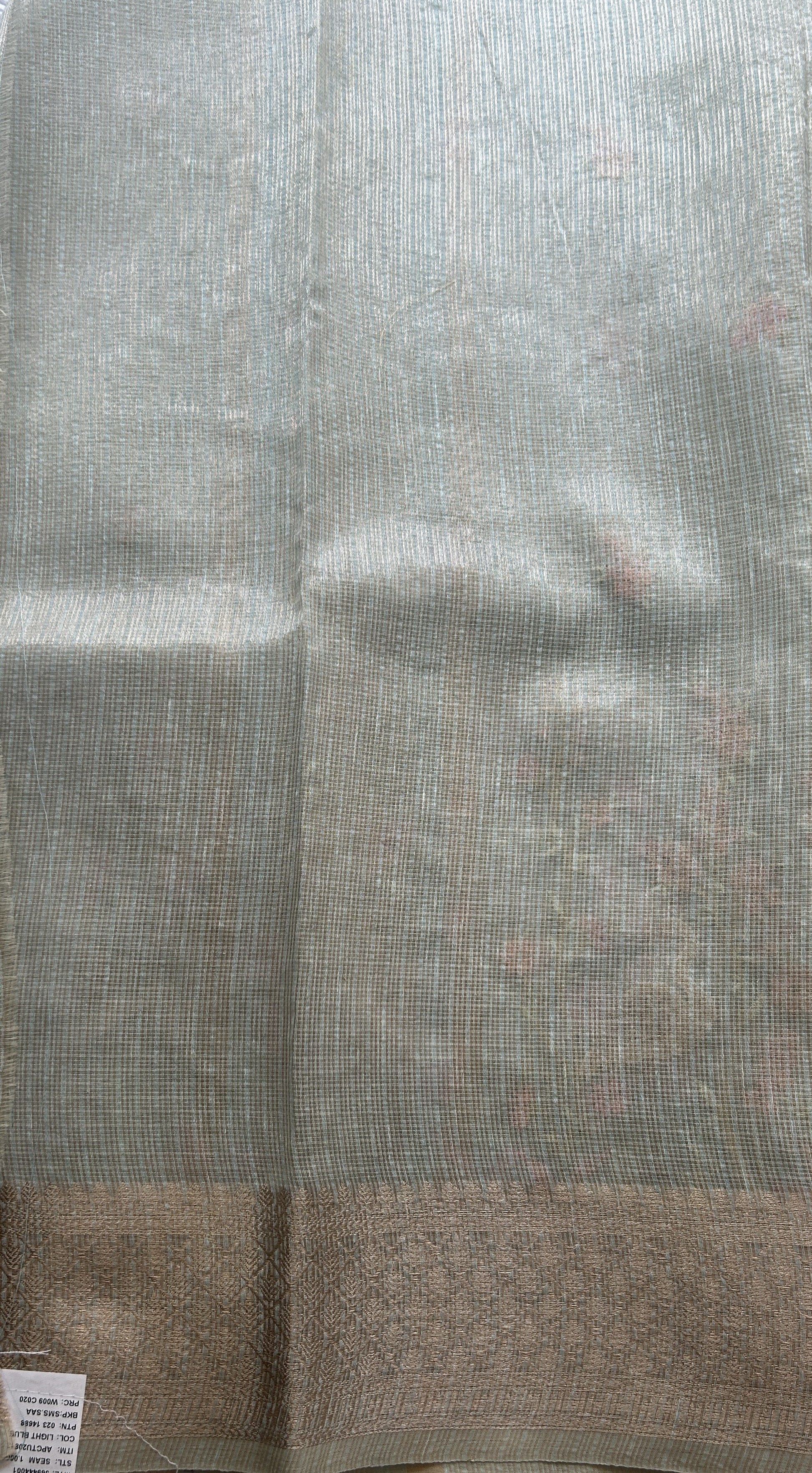 Silk kota Saree Baby Blue colored Elegantly Paired with a Zari Border. - Sampradaya Designer Studio