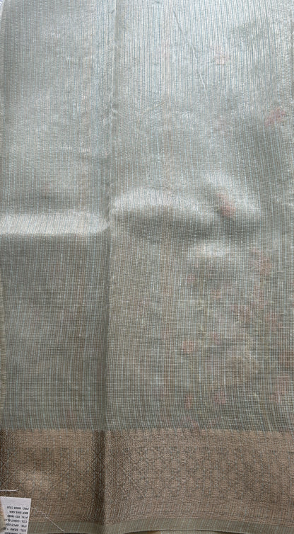 Silk kota Saree Baby Blue colored Elegantly Paired with a Zari Border. - Sampradaya Designer Studio