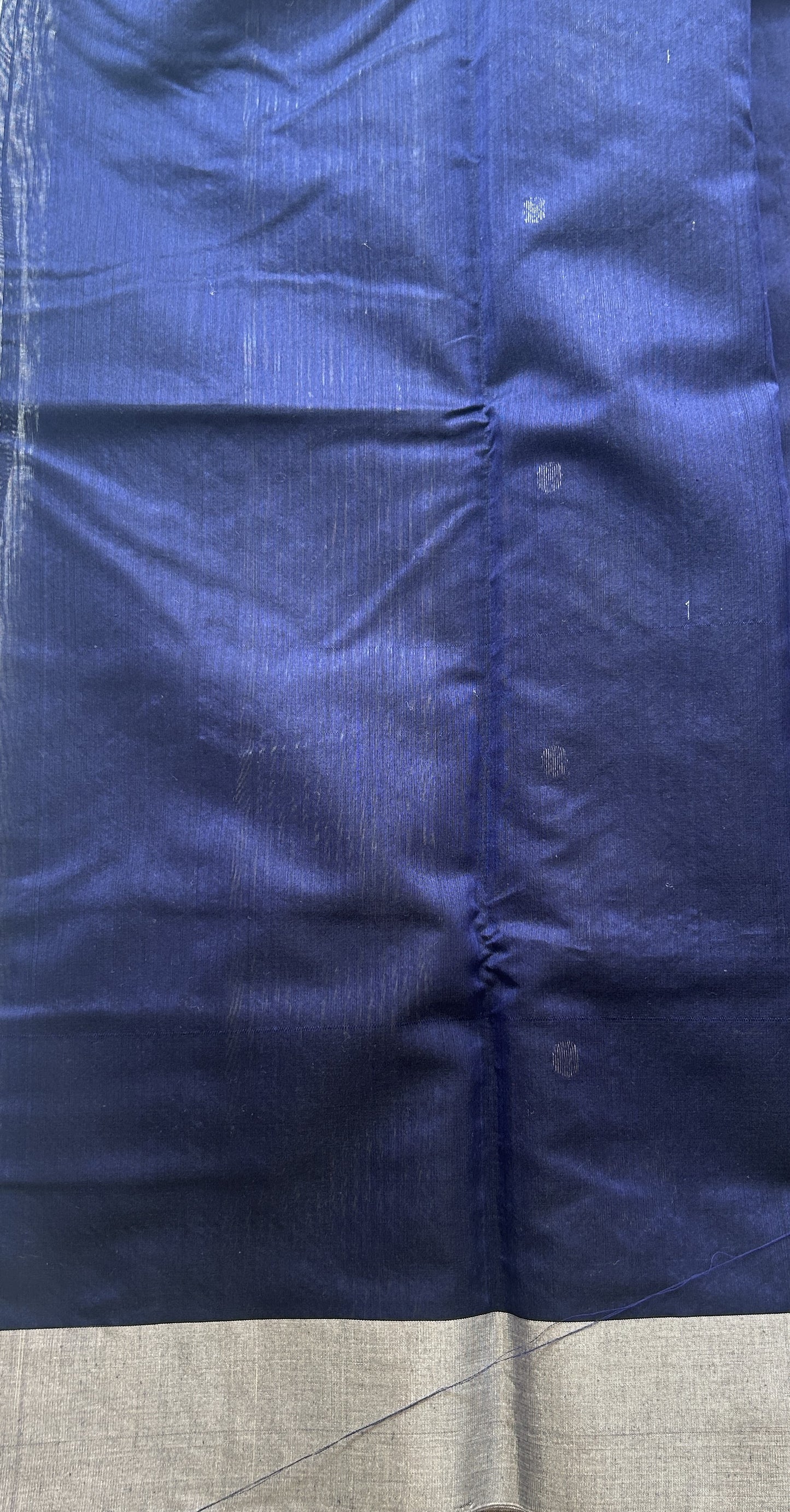 Chanderi Sico Saree Blue Colored Complemented with a Zari Border. - Sampradaya Designer Studio