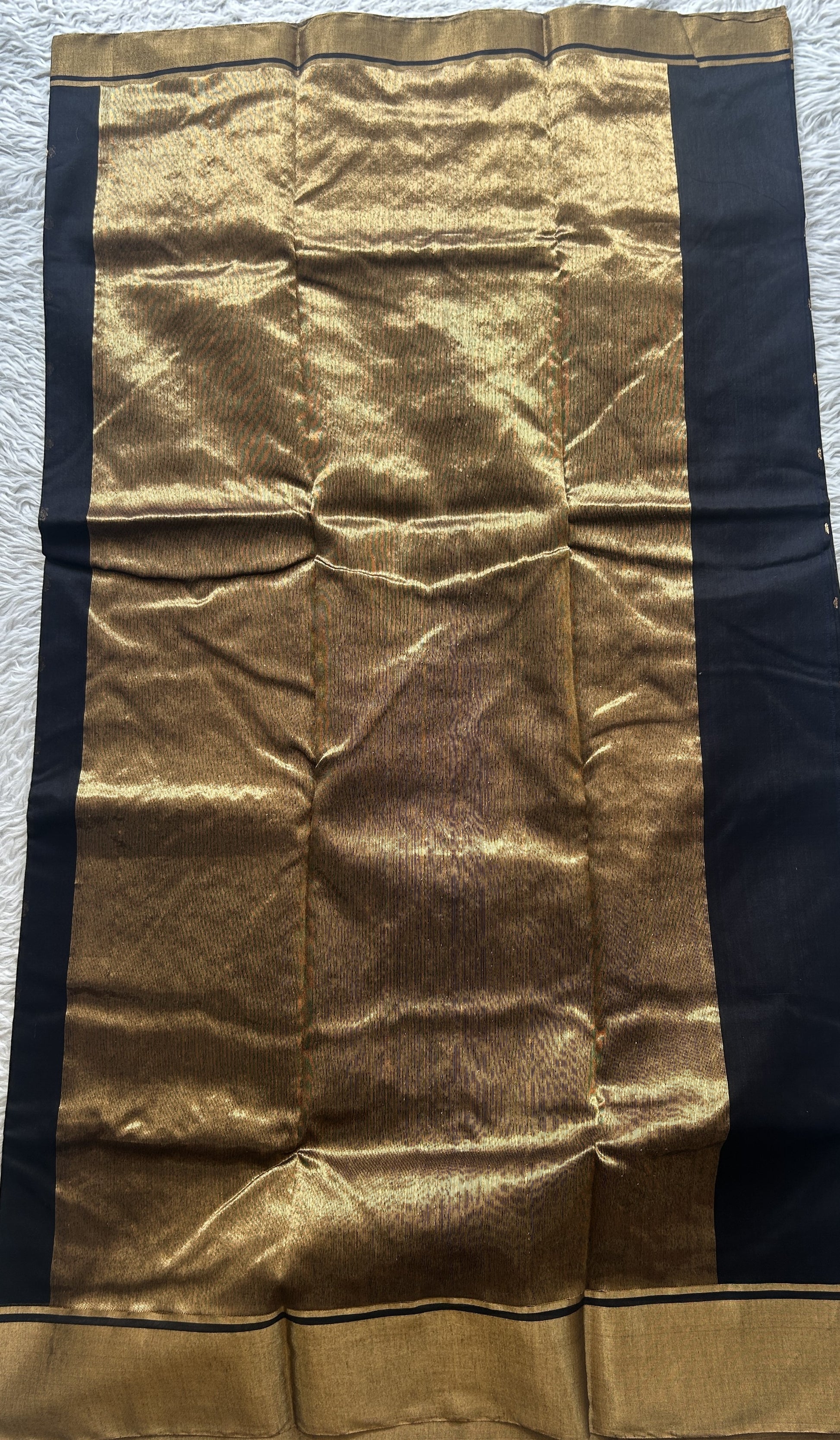 Chanderi Sico Saree Very Dark Blue Colored Complemented with a Zari Border. - Sampradaya Designer Studio