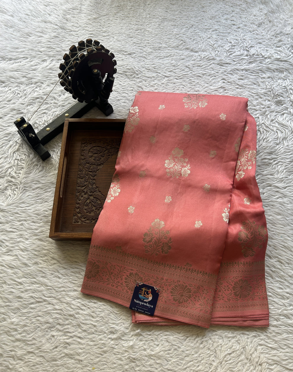 Semi Georgette Saree Strawberry Color with a Zari Border. – Sampradaya ...