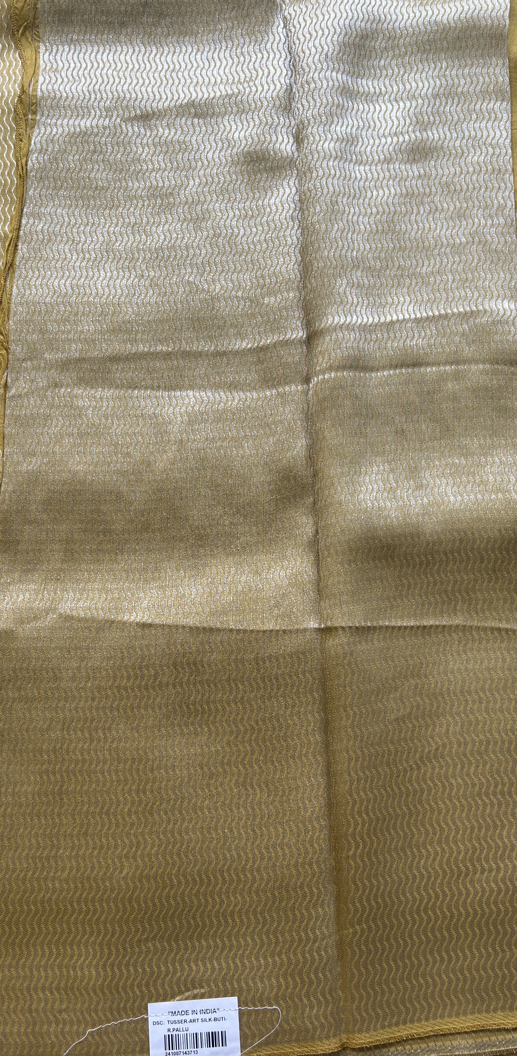 Banarasi Tussar Georgette Saree Yellow Colored Paired With a Minakari Border. - Sampradaya Designer Studio