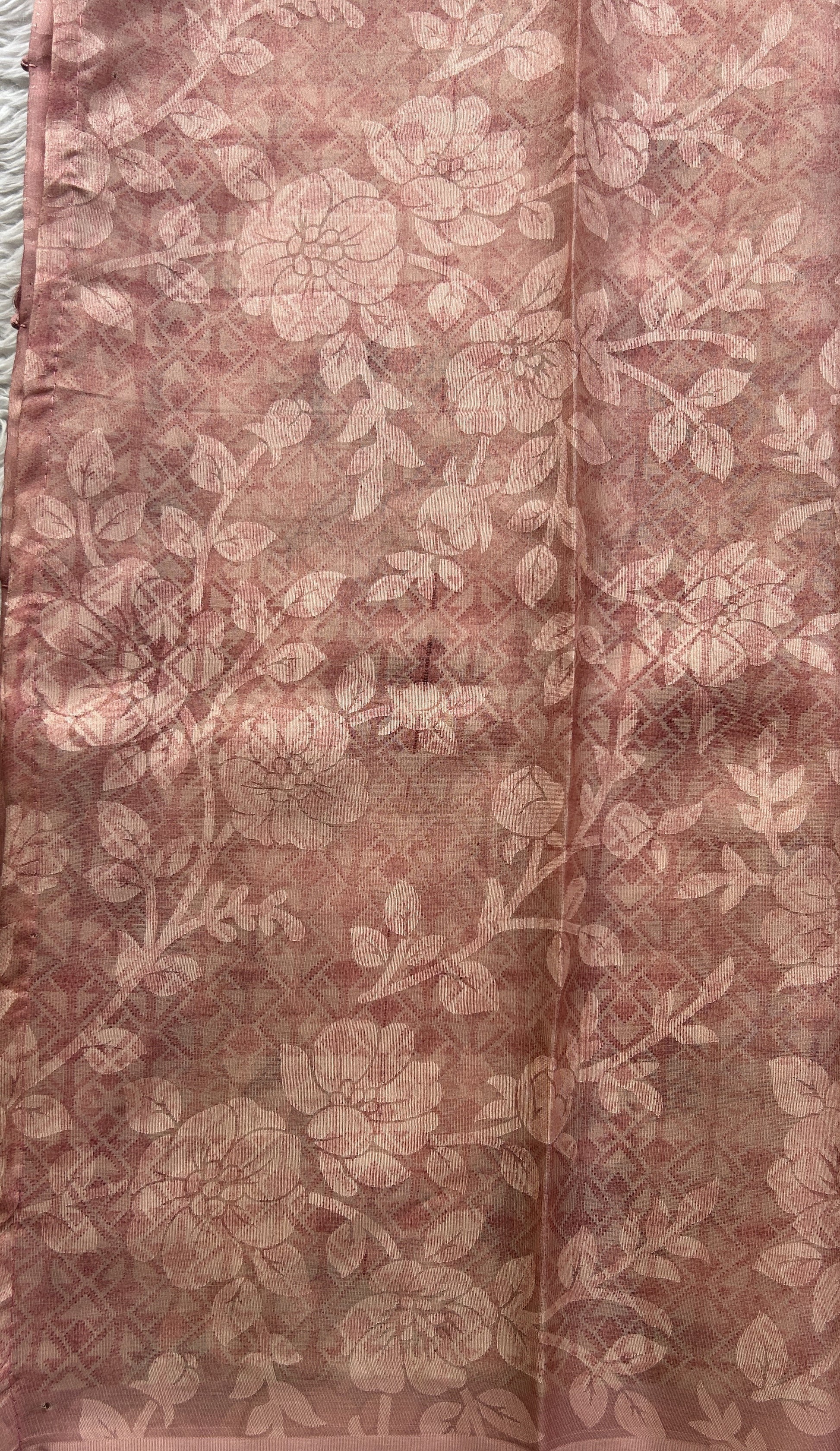 Semi Tussar Tissue Saree Light Pink Colored complemented with a Borderless. - Sampradaya Designer Studio