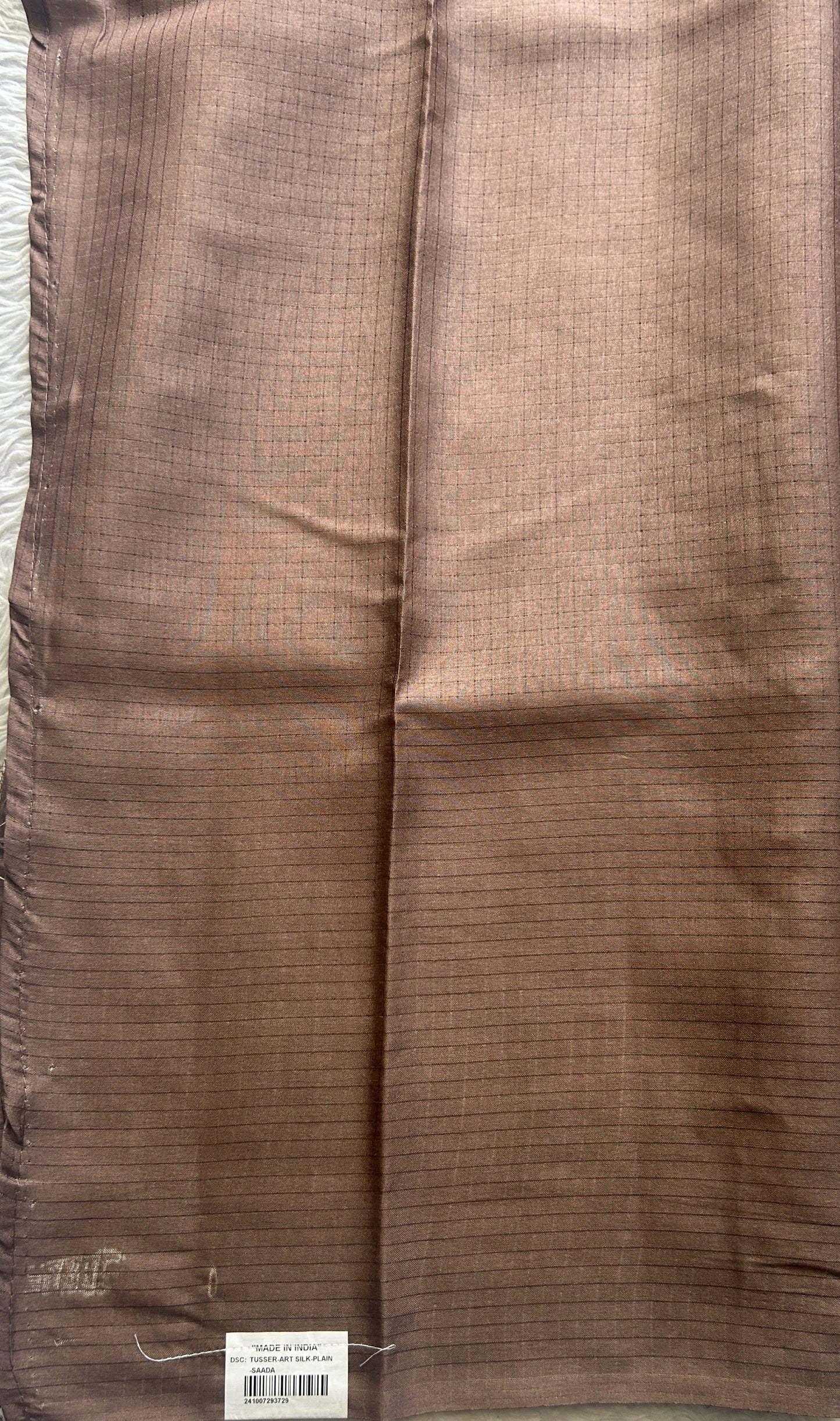 Semi Tussar Saree Colored Snuff Complemented with a Borderless. - Sampradaya Designer Studio