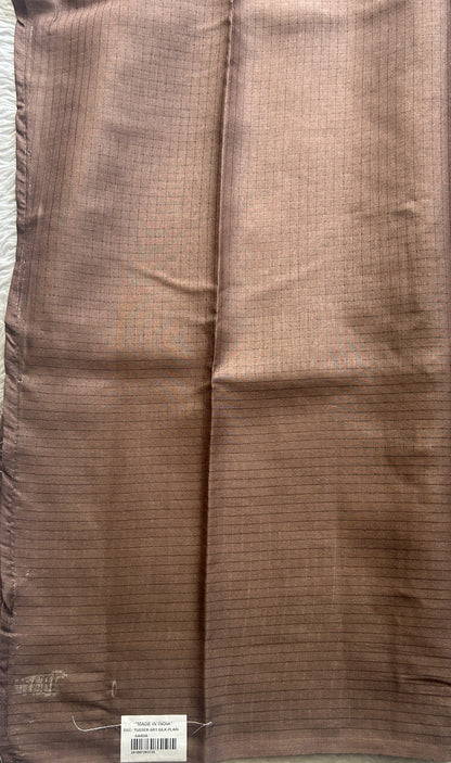 Semi Tussar Saree Colored Snuff Complemented with a Borderless. - Sampradaya Designer Studio
