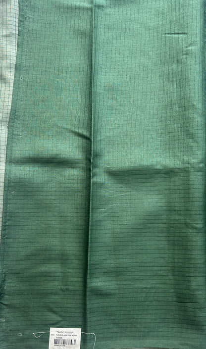 Semi Tussar Saree Forest Green Colored complemented with a Borderless. - Sampradaya Designer Studio