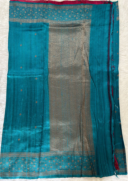 Banarasi Raw Silk Sarees Pantone Colored Saree Complemented With a Intricate Weaving Border - Sampradaya Designer Studio