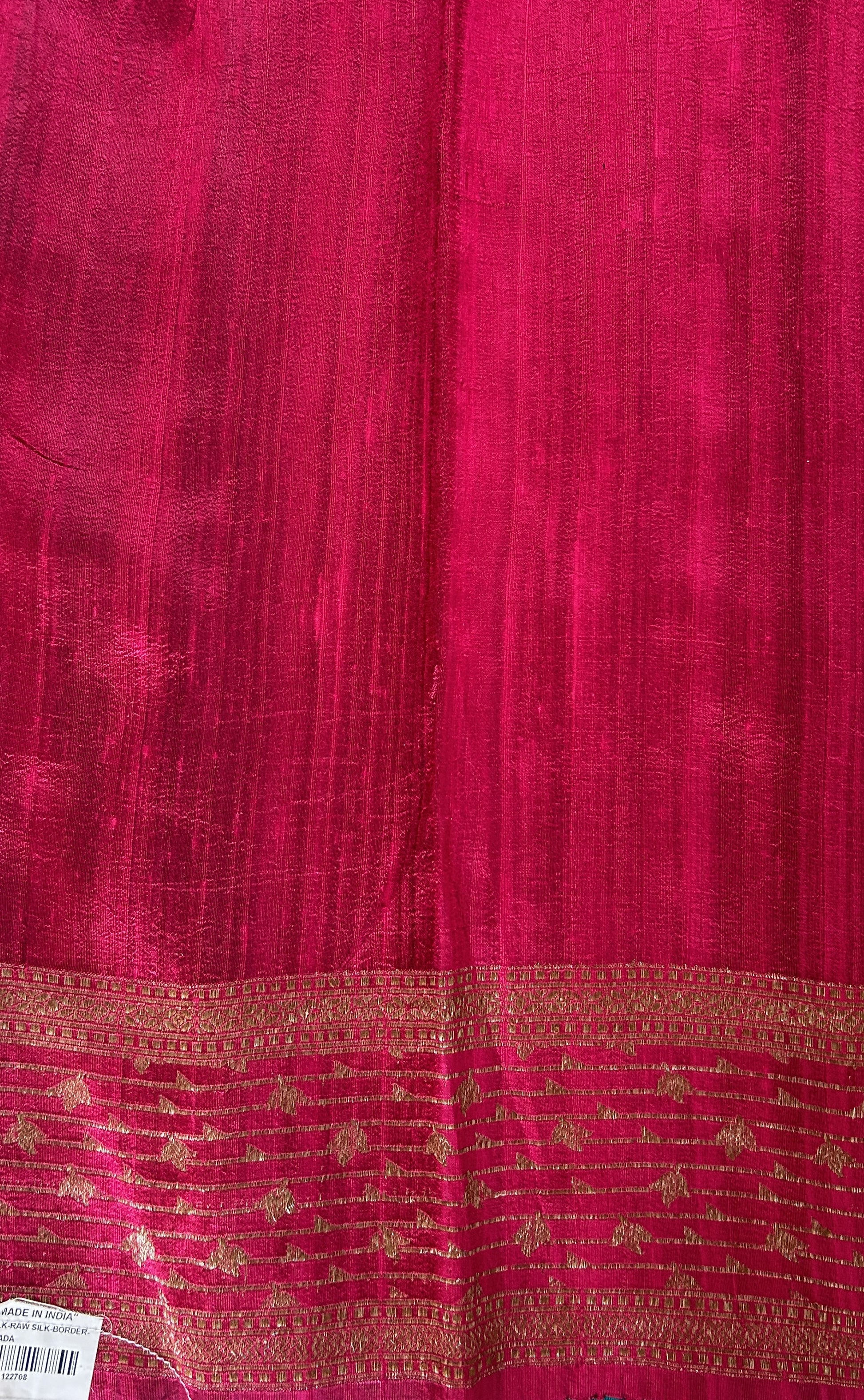 Banarasi Raw Silk Sarees Pantone Colored Saree Complemented With a Intricate Weaving Border - Sampradaya Designer Studio