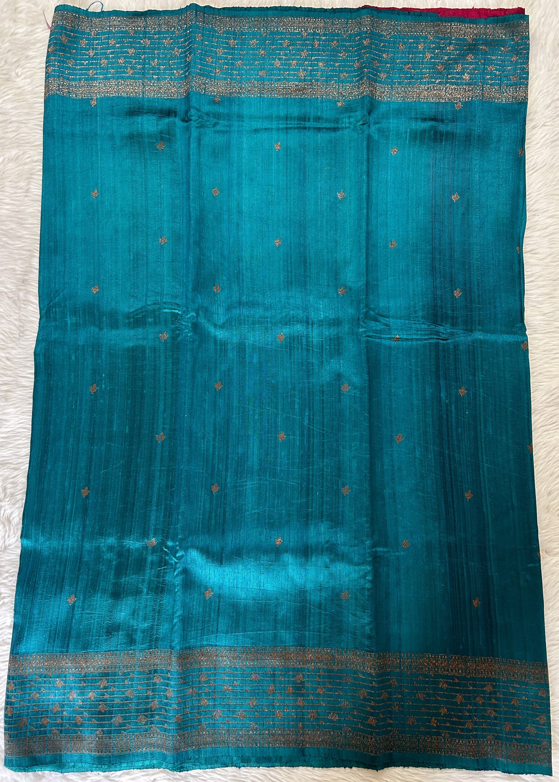 Banarasi Raw Silk Sarees Pantone Colored Saree Complemented With a Intricate Weaving Border - Sampradaya Designer Studio