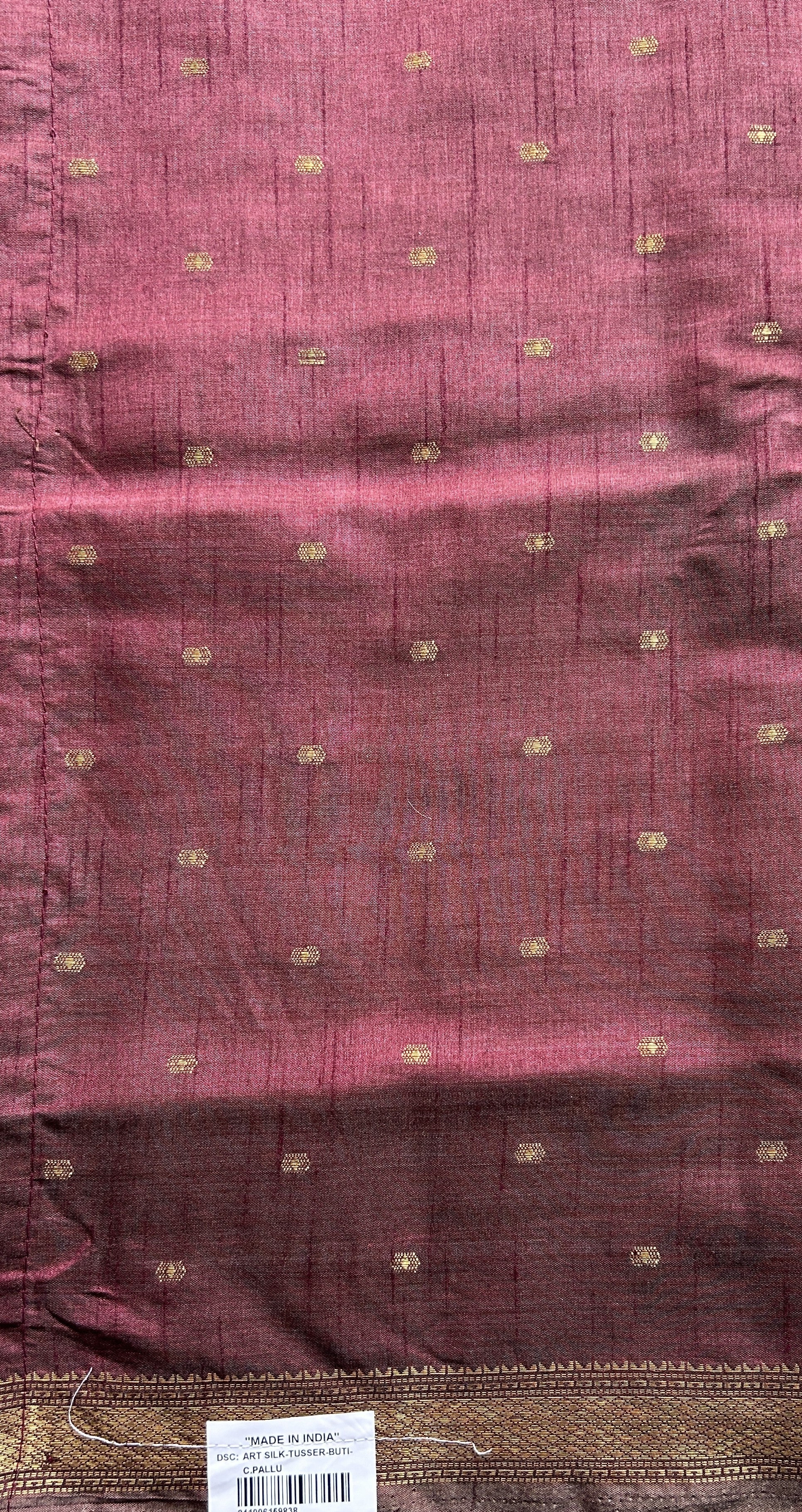 Semi Tussar Saree Light Olive Green Colored Complemented with a Zari Border. - Sampradaya Designer Studio