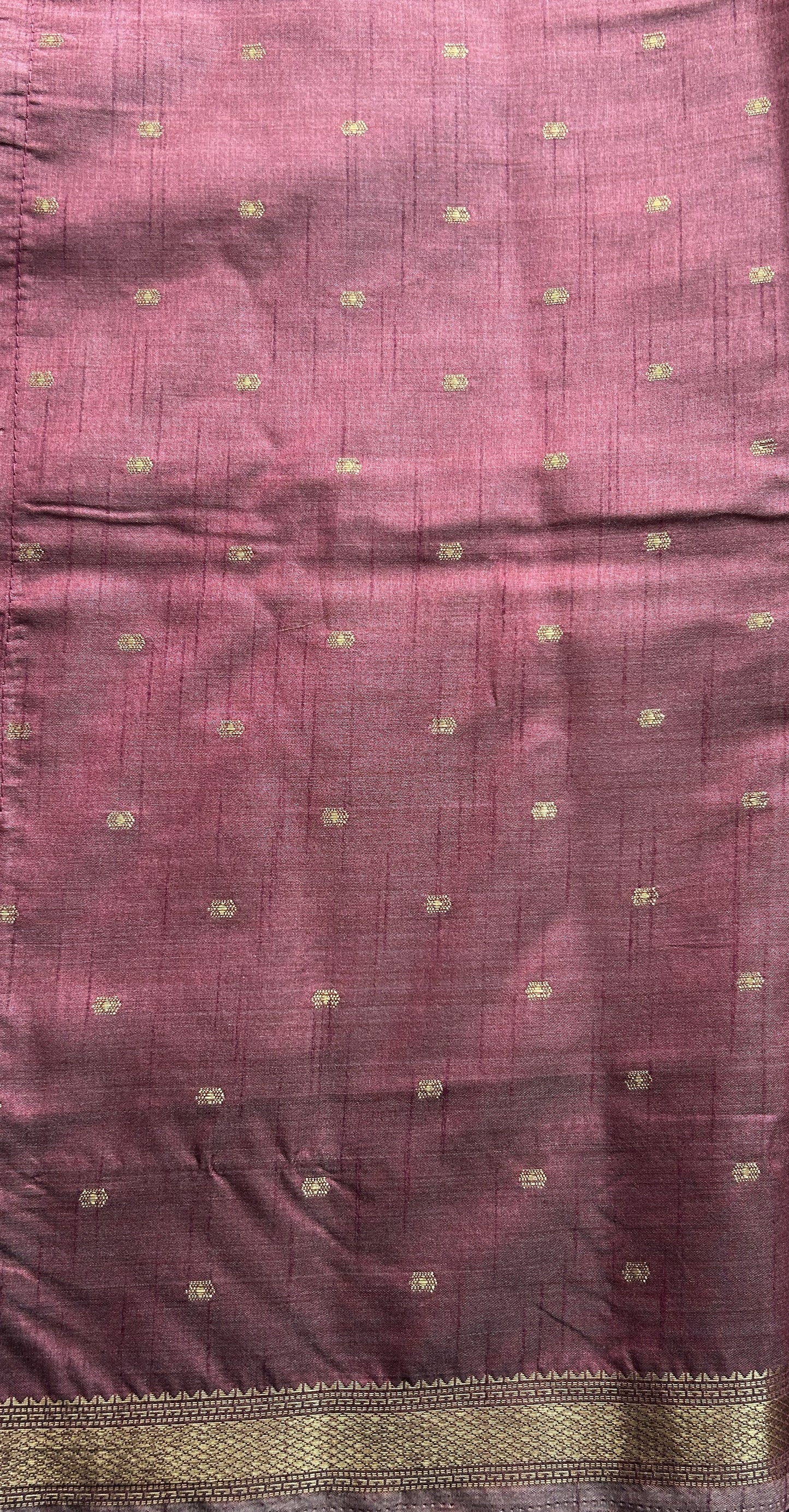 Semi Tussar Saree Snuff Colored Complemented with a Zari Border. - Sampradaya Designer Studio
