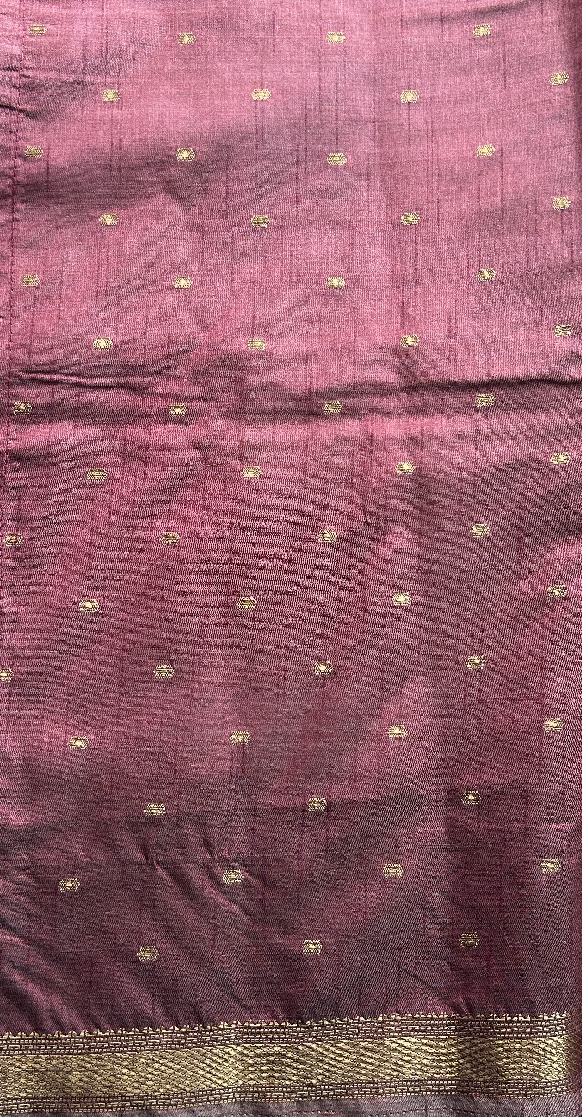 Semi Tussar Saree Snuff Colored Complemented with a Zari Border. - Sampradaya Designer Studio